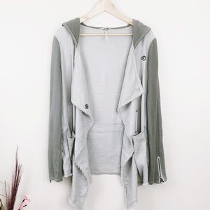 Free People Drippy Hooded Raw Hem Jacket